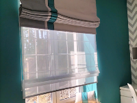 Двойные шторы на окно в современную детскую, дом Пушкино КП Чистые пруды