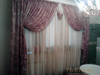 Итальянские шторы с бахрамой на большое окно ванной комнаты, г. Пушкино