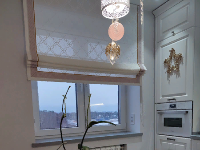 Белые римские шторы на кухне, дизайн и пошив г. Пушкино