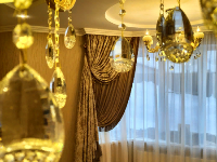 Оформление шторами в классическом стиле, частный дом г.Сергиев Посад